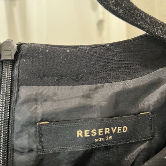 Reserved Womens Black Dress Gray Panel Pencil Career Professional SIze 36 US 4 - Picture 4 of 11